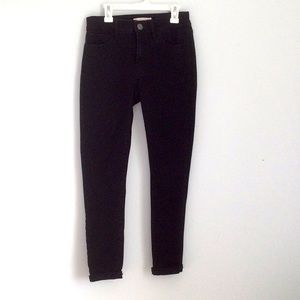 Black Denim Mid-Rise Crop Juniors Jeans/Jeggings